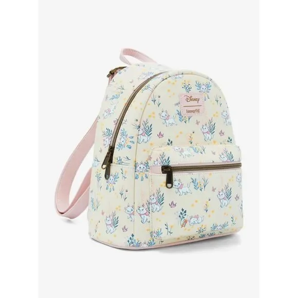 Loungefly Disney The Aristocats Marie & Flowers AOP Mini Backpack